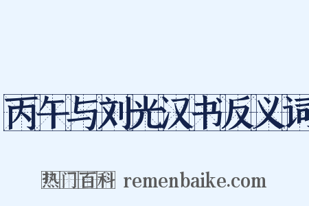 丙午与刘光汉书反义词是什么意思的图片